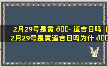 2月29号是黄 🕷 道吉日吗（2月29号是黄道吉日吗为什 🐴 么）